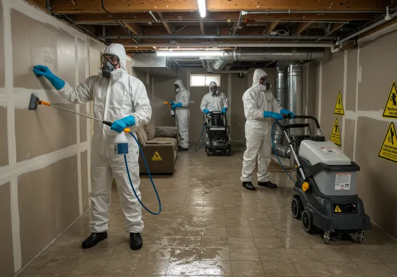 Basement Moisture Removal and Structural Drying process in Cabot, AR